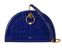 Crescent Clutch, Leather, Blue, MIT, S/DB, 3*